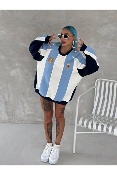 İLKCET MODA Φούτερ Argentina ριγέ Unisex Oversize