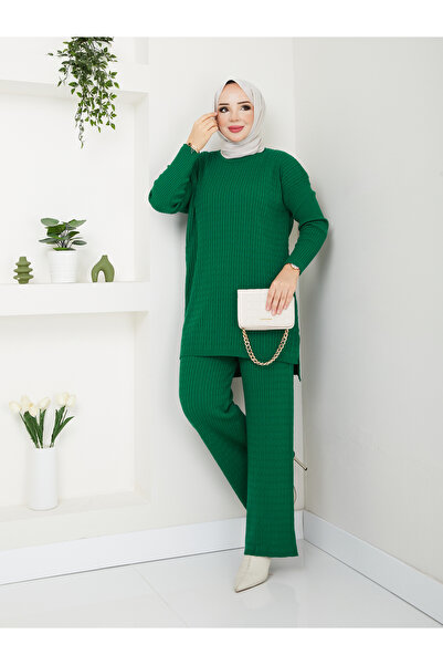 MODAMÜNASİP Set dublu confortabil și elegant din tricotaje din material subțire cu detalii grozave de tricotat