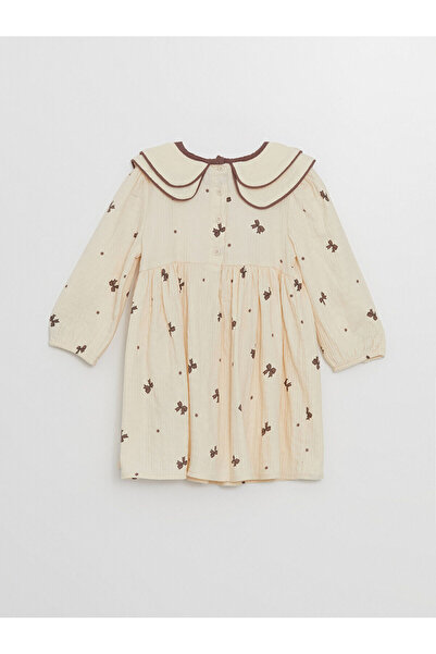 LC Waikiki LCW - Βρεφικό φόρεμα με μακρυμάνικο γιακά με στάμπα