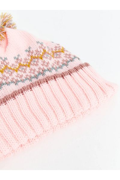 LC Waikiki Lcw Accessories Pink Pompom Detailed Baby Girl Beret