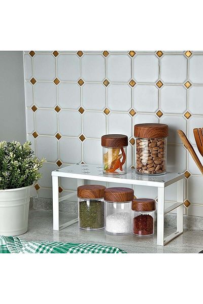 Myend 2 Pieces In-Cabinet Organizer Shelf Cup Rack, Small Metal Shelf, Makeup Care Cabinet Organizer Shelf