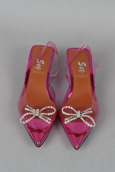 SEÇ KUNDURA Tocuri înalte transparente Ella fucsia - 4 Cm