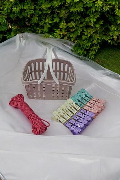 CocoVia Luxury Basket Set |   18 Pegs + 10 Meter Thread + Plastic Basket