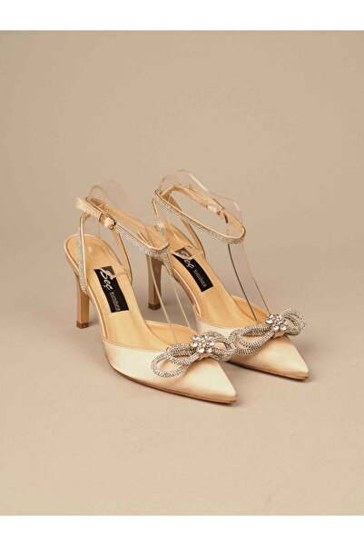 SEÇ KUNDURA Pantofi cu toc din satin Seç 606 Stone (9,5 cm) Honey Satin
