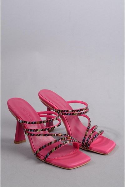 SEÇ KUNDURA Papuci cu toc de piatră Fuchsia SEÇ 1300 - 10 cm