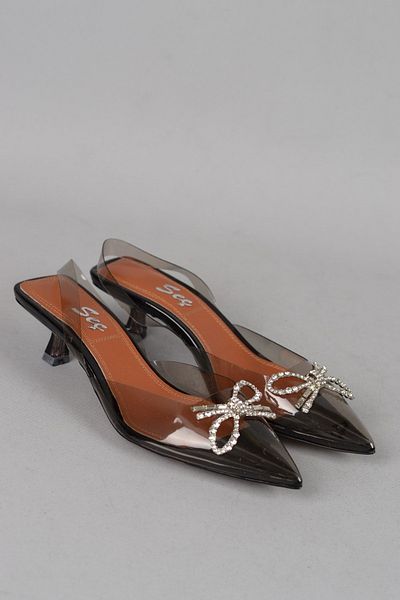 SEÇ KUNDURA Pantofi cu toc transparent Ella Black - 4 Cm
