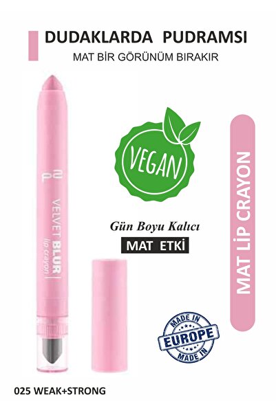 p2p Velvet Blur Lip Crayon Red 040 Soft + Hard