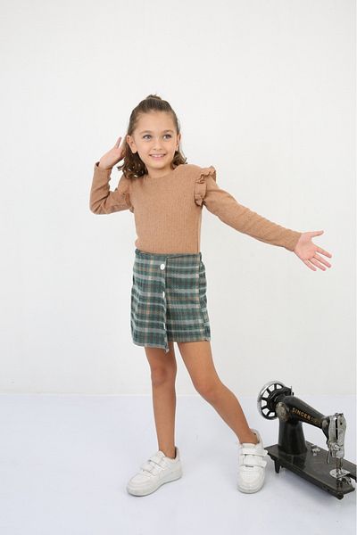 tunays shopping Girl's Top and Bottom Set with Shorts Skirt