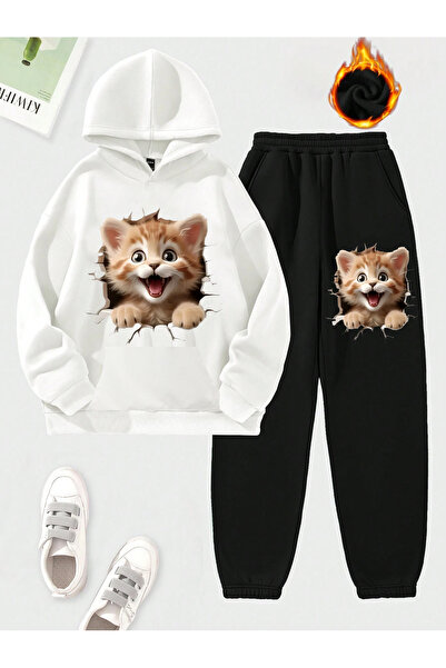 GALASHOP Cat Ripped Patterned Tracksuit