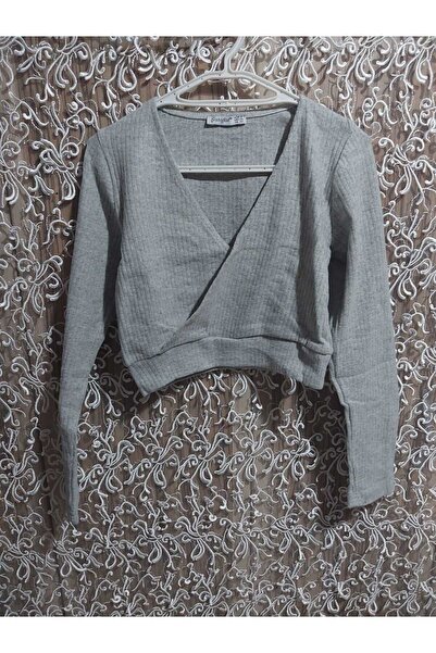 aryam butik Pulover CROP cu decolteu dublu