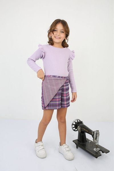 tunays shopping Girl's Top and Bottom Set with Shorts Skirt