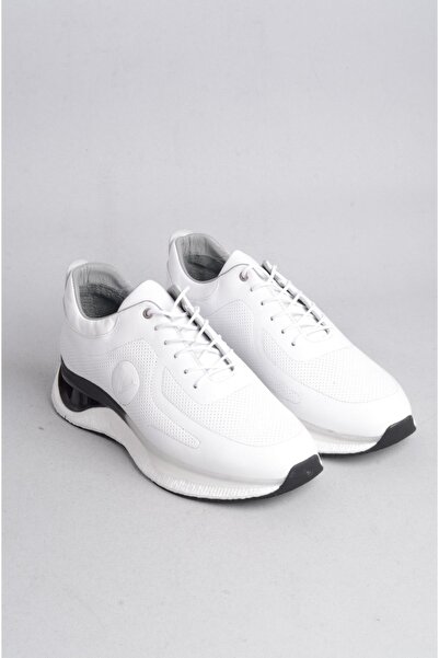 SEÇ KUNDURA أصلي 4964 - حذاء رجالي كاجوال من الجلد باللون الأبيض