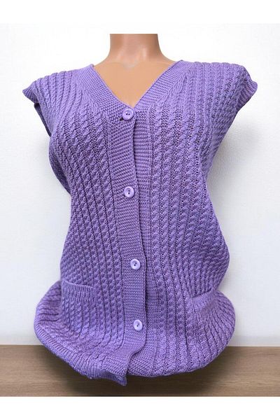 TUTUYA TEXTIL Hair Knitted Knitwear Mother's Vest Winter Daily Vest Dowry Vest
