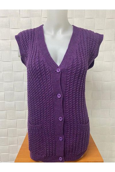 TUTUYA TEXTIL Hair Knitted Knitwear Mother's Vest Winter Daily Vest Dowry Vest
