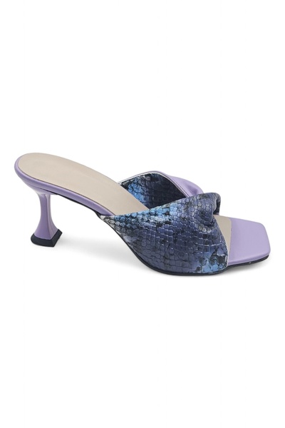 Melen Shoes LilaLuxe Lila Pullu Desen Kadın Topuklu Terlik