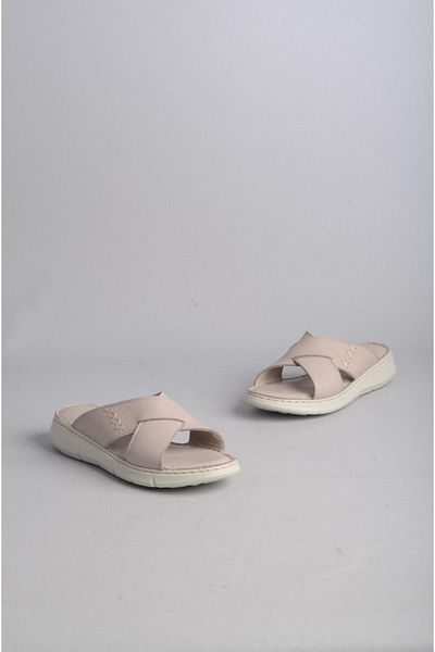 SEÇ KUNDURA Genuine Leather Comfort Women's Slippers - Select 2412 Gray
