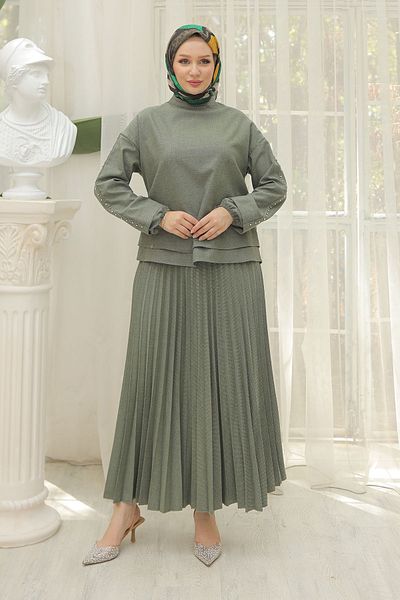 Armine 2024 Autumn-Winter Trendy Set - Waist Elastic Skirt and Top Set, New Season