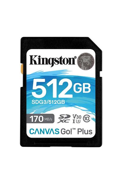 Kingston Sdg3-512Gb 512Gb Sdxc Canvas Go Plus 170R C10 Uhs-I U3 V30 Memory Card
