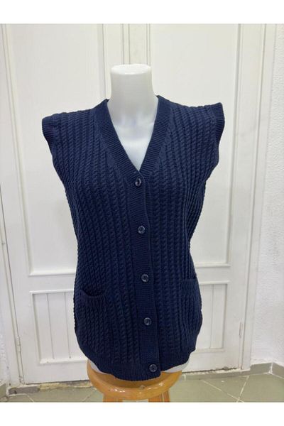 TUTUYA TEXTIL Hair Knitted Knitwear Mother's Vest Winter Daily Vest Dowry Vest