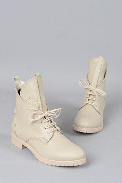 SEÇ KUNDURA SEÇ 2117 HAKİKİ DERİ KADIN POSTAL BOT BEJ