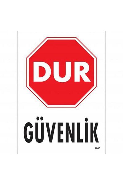 RUBY BOUTİQUE Stop Safety Black Red Warning Sign 25x35 CODE:1600