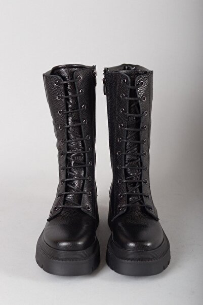 SEÇ KUNDURA 10075 HAKİKİ DERİ KADIN POSTAL ÇİZME SİYAH