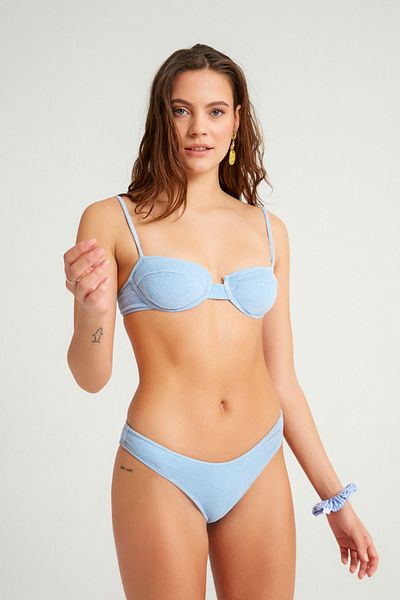 Sandshaped SCARLET TERRY BIKINI TOP BLUE