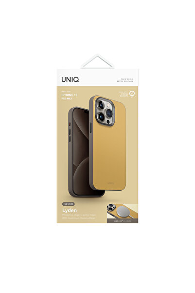 UNIQ Better By Design İphone 15 Pro Max Uyumlu Kılıf Lyden DS Serisi Vegan Deri Kaplama Magsafe Özellikli (MagClick™)