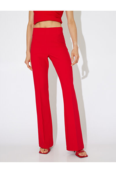 Koton X Zeynep Bastık - Yüksek Bel İspanyol Paça Kumaş Pantolon