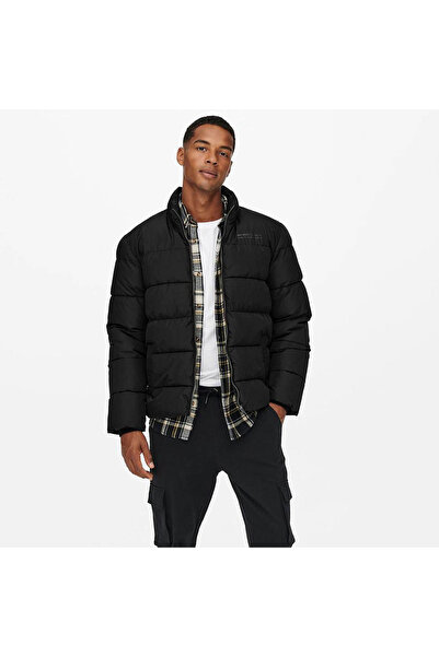Only & Sons Ανδρικό μαύρο παλτό Puffer - 22019345   Onsmelvin Life