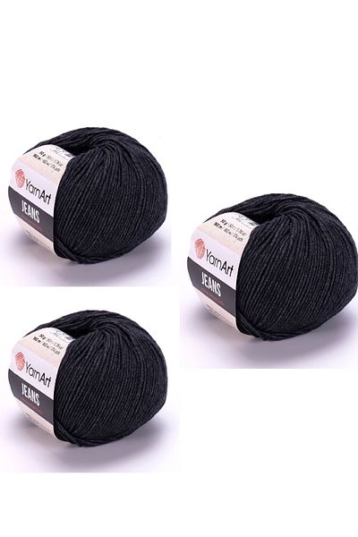 Yarnart Yarn Art Jeans 28 Anthracite Amigurumi Πλεκτό νήμα Ζακέτα Πλεκτό νήμα Baby Floss Punch Floss 3 Pack