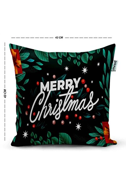 Sakallı New Year Pattern 3D Digital Printed Decorative Throw Pillow Cover