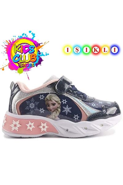 Frozen Magic Lighted Orthopedic Children's Sports Shoes Navy Blue
