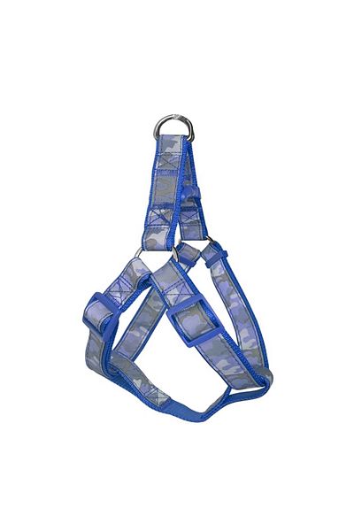 Angoravi Dog Chest Collar Set Reflective Camouflage Patterned 120 Cm-40 Cm-56 cm Blue