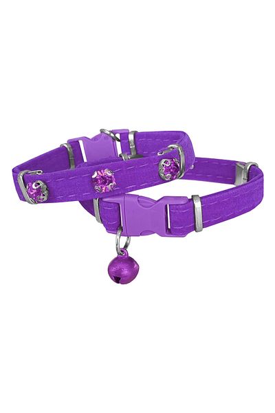 Wovna Velvet Cat Collar with Stones 20-32 cm Purple