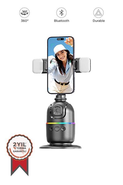 Torima Tripod 360 Yüz Takip Gimbal Akıllı Video Selfie Telefon Tutucu P03 Siyah