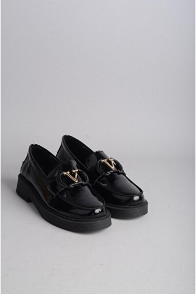 SEÇ KUNDURA Seç 560 Genuine Leather Black Patent Leather Masculine Buckle Shoes