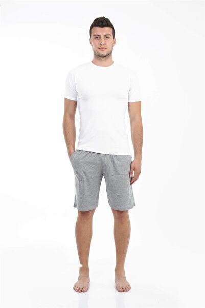 Mestore Moda Çizgi Men's Cotton Shorts with Pockets 27210
