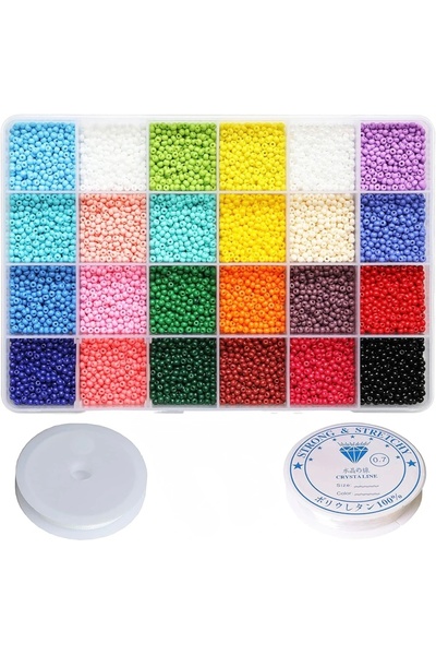 NATRES HOBİ 24 lü Kutu İçinde Kum Boncuk Takı Yapma Hobi Seti Aparatlarıyla B...