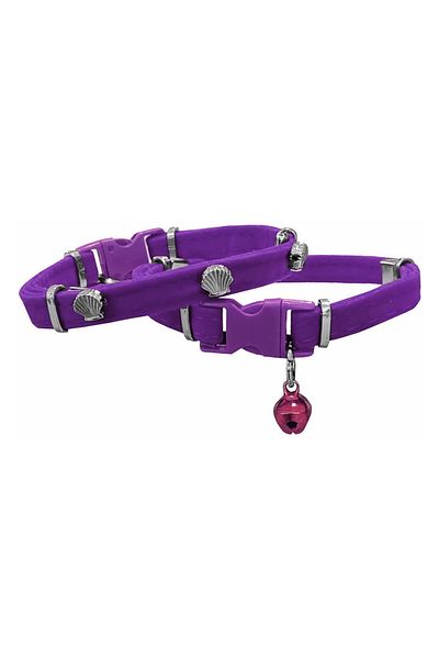 Angoravi Velvet Cat Collar Midyeli 20-32 cm Purple