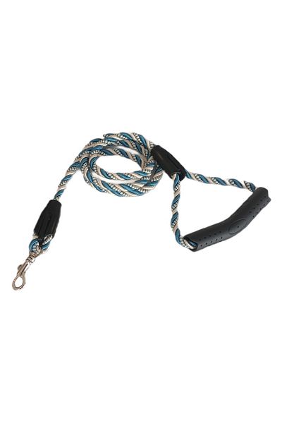 Kareem Triple Coiled Dog Walking Rope 1 Cm-120 cm Blue White