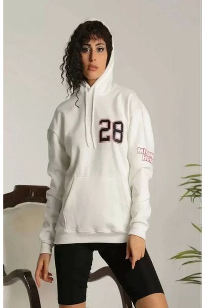leyla sanat sanata yeni bir bakış açısı Leyla Sanat a New Perspective on Art Unisex Hooded Printed Sweetshirt - White