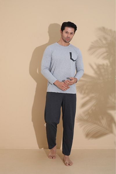 LİLA İÇ GİYİM Men's Single Jersey Pajama Set