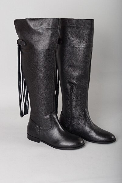 SEÇ KUNDURA 10484 HAKİKİ DERİ BİNİCİ ÇİZME SİYAH