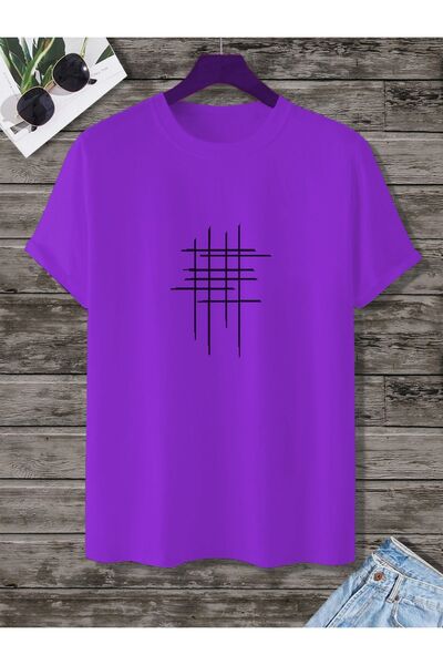 CMKTEKS Unisex Hashtag White Oversize Crew Neck Printed T-shirt