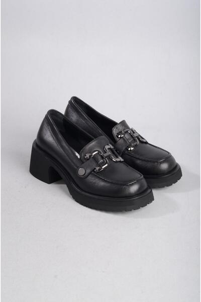 SEÇ KUNDURA اختياري101012 حذاء بكعب عالي من الجلد الطبيعي باللون الأسود - رجا...