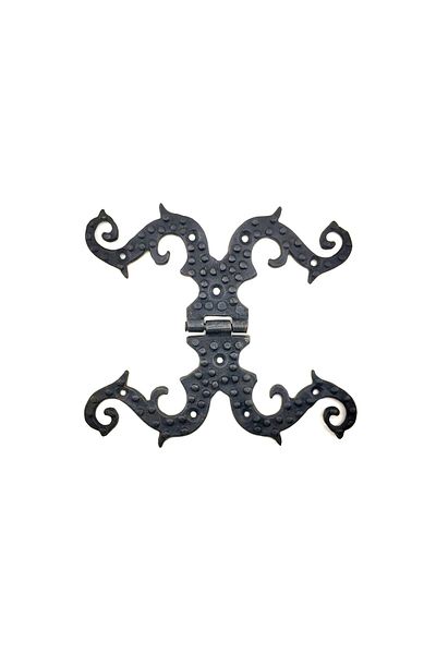 evimdeyokyok Antique Style Decorative Brass Ornate Hinge - 190X170 Mm, Oxide