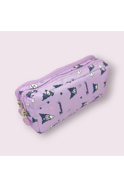 SANRIO Kuromi, Cinnamoroll, Mymelody Double Compartment Zippered Pencil Bag