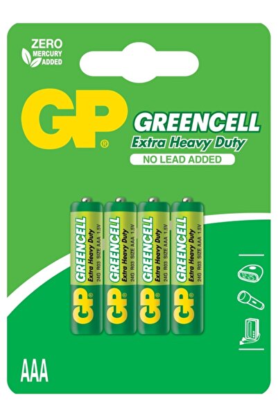 GP Batteries GP Greencel R03 AAA Boy İnce Çinko Kalem Pil 4'lü Paket GP24G-U4