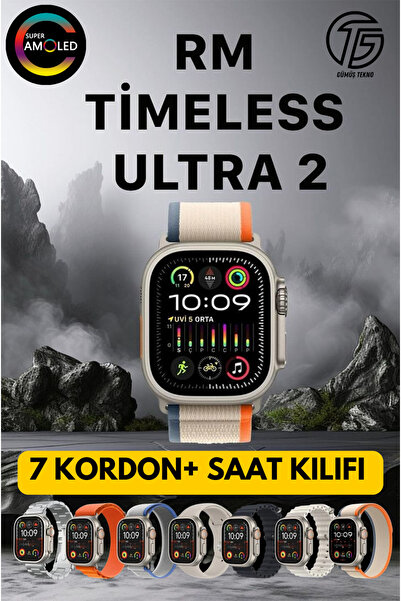 QÜMÜŞ Watch 9 Ultra 2 Akıllı Saat 7 Kordonlu Kılıflı Amoled Ekran 49mm Kol Sa...